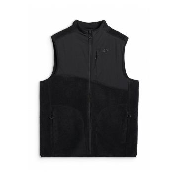 Vesta sherpa  barbat - negru - tehnologie 4FWarm - poliester - set de 2 imagini