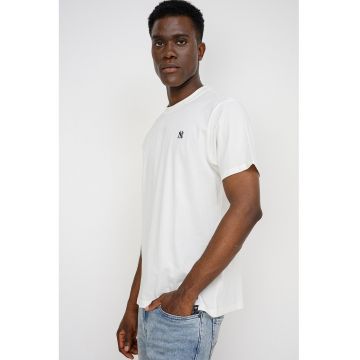 ’47 - Tricou cu broderie logo discreta Neyyan Base Runner - Alb murdar