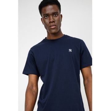 ’47 - Tricou cu broderie logo discreta Neyyan Base Runner - Bleumarin
