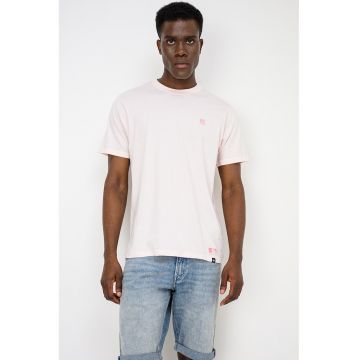 ’47 - Tricou cu broderie logo discreta Neyyan Base Runner - Roz deschis
