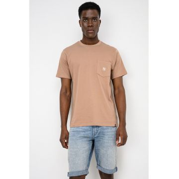 ’47 - Tricou cu buzunar aplicat Neyyan Micro - Maro deschis