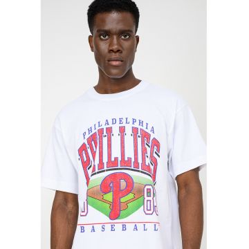 ’47 - Tricou cu decolteu la baza gatului si imprimeu Phiphi Field - Rosu/Alb