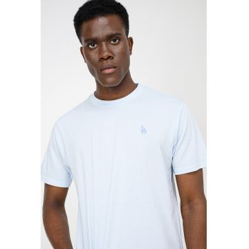 ’47 - Tricou din bumbac cu model uni Losdod Base Runner - Albastru pastel