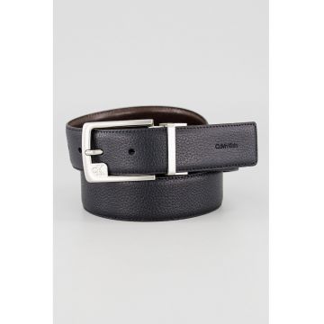 Curea reversibila de piele - Maro inchis/Negru