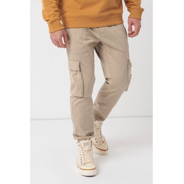 Pantaloni cargo cu talie ajustabila - Bej
