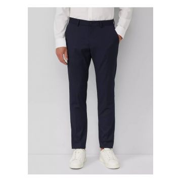 Pantaloni costum barbati cu croiala Slim fit - Bleumarin inchis - Albastru