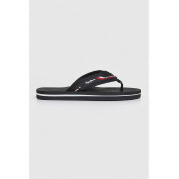 Papuci flip-flop cu logo - Negru/Alb optic