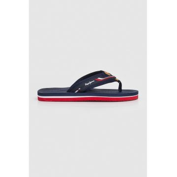 Papuci flip-flop cu logo - Rosu/Alb optic/Bleumarin