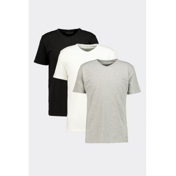 Set de tricouri de casa - 3 piese - Alb/Negru/Gri melange