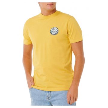 Tricou bumbac cu imprimeu frontal - Galben