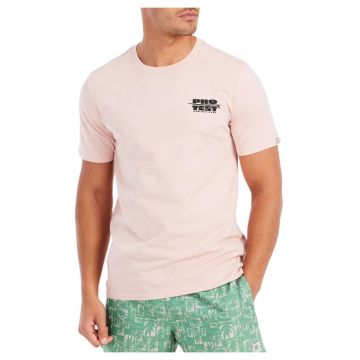 Tricou casual din bumbac cu design - Roz pastel