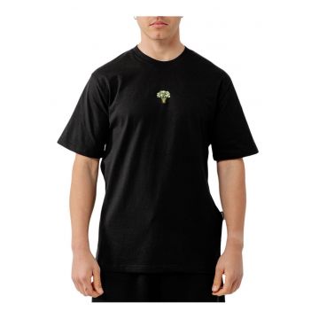 Tricou cu croiala lejera si imprimeu pe partea din spate The Sharks Are Vegan