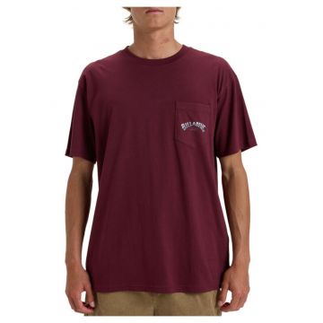 Tricou cu decolteu clasic și buzunar - Visiniu