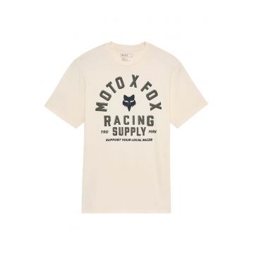 Tricou cu decolteu la baza gatului si imprimeu Local Racer Premium