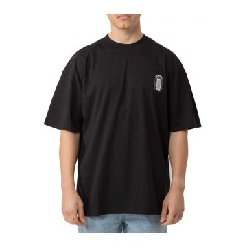 Tricou cu decolteu la baza gatului si imprimeu pe partea din spate Vanity
