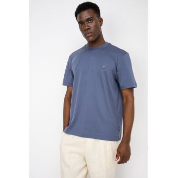 Tricou cu decolteu rotund Taut - Albastru stins