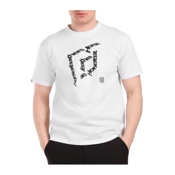 Tricou cu imprimeu grafic si decolteu rotund