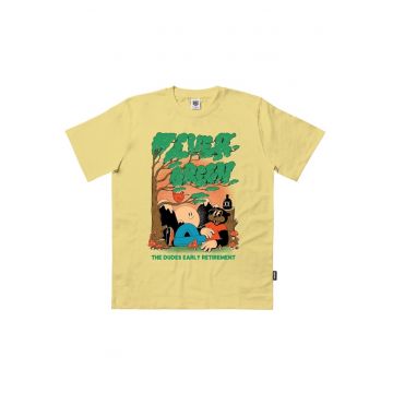 Tricou cu imprimeu grafic si logo din bumbac organic