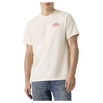 Tricou cu imprimeu pe partea din spate si logo frontal discret