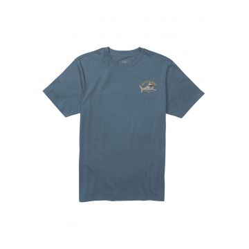 Tricou cu imprimeu rechin si decolteu la baza gatului