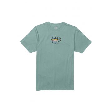 Tricou cu imprimeu si decolteu la baza gatului