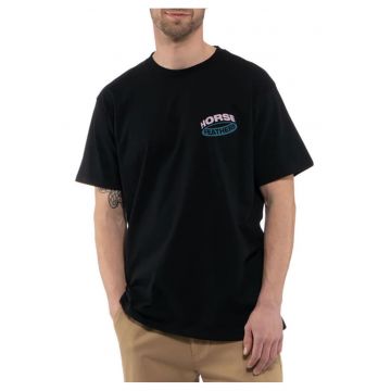 Tricou din bumbac cu decolteu la baza gatului