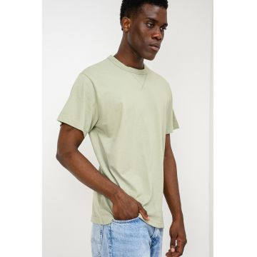 Tricou din bumbac cu decolteu la baza gatului Arvin - Verde fistic