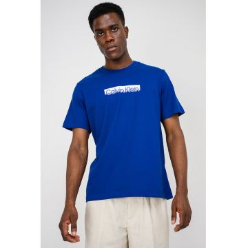 Tricou din bumbac cu imprimeu - Alb/Albastru royal