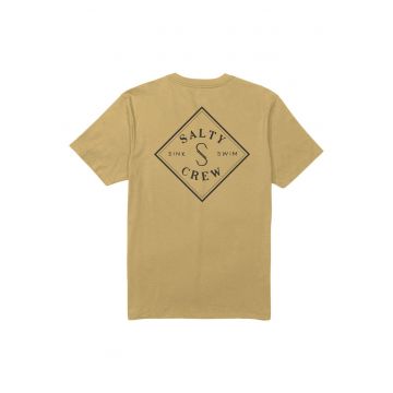 Tricou din bumbac cu maneci scurte - decolteu la baza gatului si imprimeu pe partea din spate