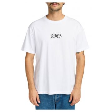 Tricou din bumbac organic cu imprimeu grafic pe spate - Alb/Negru