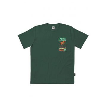 Tricou eco cu imprimeu spate - Verde englez
