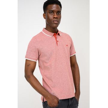Tricou polo cu garnituri contrastante Palco - Alb/Rosu inchis