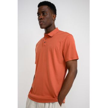 Tricou polo din bumbac - Portocaliu stins