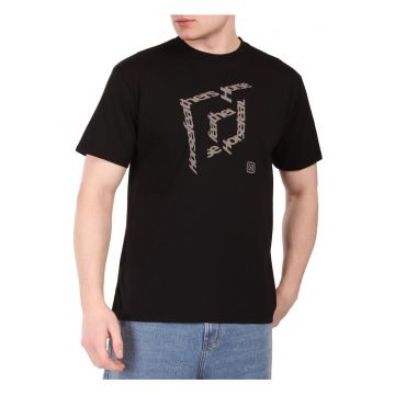 Tricou regular cu imprimeu grafic si maneci scurte