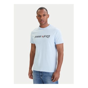 Tricou regular-fit cu imprimeu logo - Albastru deschis