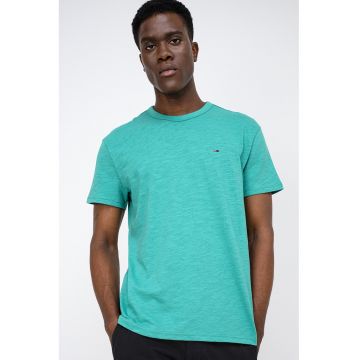 Tricou regular fit cu logo discret - Verde irlandez