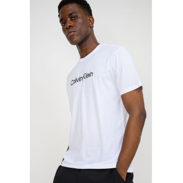 Tricou regular fit din bumbac cu imprimeu logo - Alb/Negru