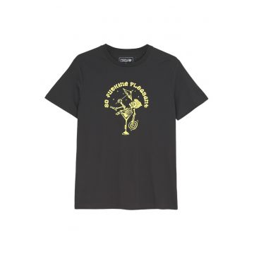 Tricou regular fit din bumbac pieptanat cu imprimeu frontal