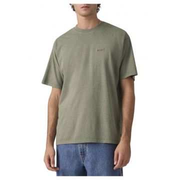 Tricou relaxed fit cu logo brodat discret pe partea din fata