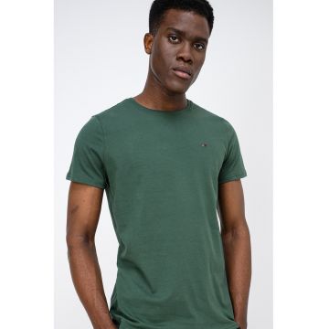 Tricou slim fit de bumbac - Verde padure