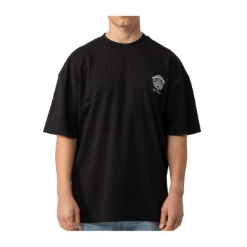 Tricou supradimensionat cu logo si imprimeu pe partea din spate