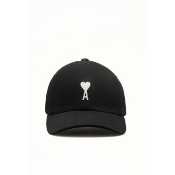 Black Cotton Ami De Coeur Felt Patch Cap Black - One Size