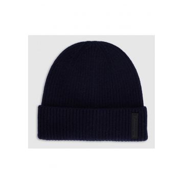 Caciula beanie  barbati lana albastru inchis L