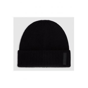 Caciula beanie  barbati lana negru