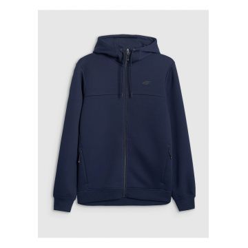 Hanorac barbati -  cu fermoar - gluga - 2 buzunare cu fermoar - bleumarin - material lejer