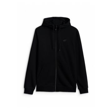 Hanorac barbati -  regular - cu gluga - negru - bumbac -