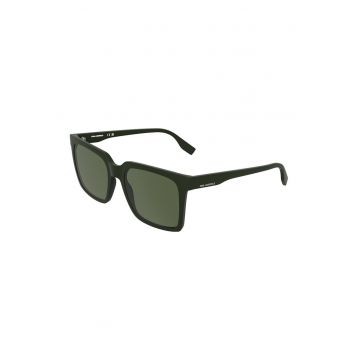 Ochelari de soare uni cu lentile patrate - Verde masliniu inchis