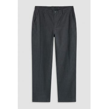 Pantaloni chino din bumbac cu model uni - Gri carbune