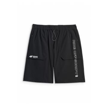 Pantaloni scurti sport barbati  elastici - ajustare talie - negru -