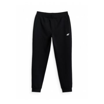 Pantaloni sport barbati  croiala regular - talie ajustabila - negru - material confortabil -